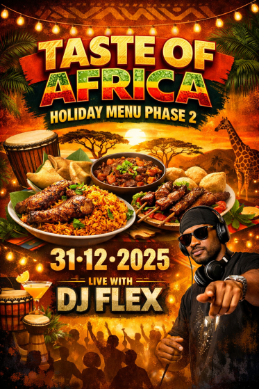 Taste of Africa Holiday Menu Phase 2 event flyer